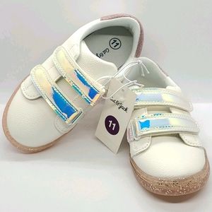 Girls Youth Size 11 Purple Glitter Sneakers